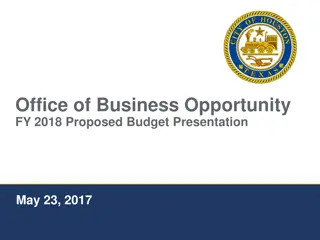 Proposed FY 2018 Budget Presentation Highlights