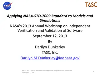 NASA-STD-7009 for Models and Simulations Workshop
