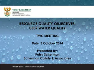 Steps Towards Water Quality Objectives for Users