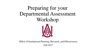 Departmental Assessment Workshop Overview