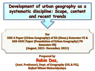 Evolution of Urban Geography as a Systematic Discipline