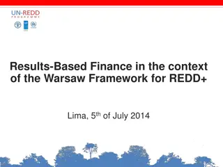 Prerequisites for Results-Based Finance in the Warsaw Framework for REDD+