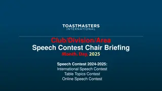 Speech Contest Chair Briefing & Contest Guidelines 2024-2025
