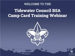 Tidewater Council BSA Camp Card Training Details
