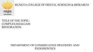 Complex Amalgam Restorations in Conservative Dentistry and Endodontics