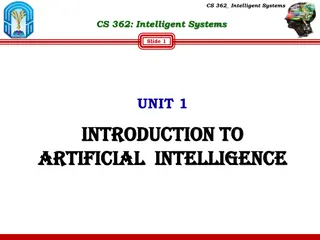 Introduction to Artificial Intelligence in CS 362: Intelligent Systems