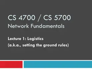 Network Fundamentals Lecture 1 Logistics