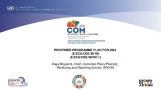 Strategic Orientations and Subprogrammes for ECA's 2022 Programme Plan