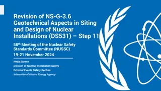 Geotechnical Aspects in Siting and Design of Nuclear Installations - Revision Update
