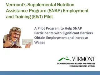 Vermont SNAP E&T Pilot Program for Employment Assistance