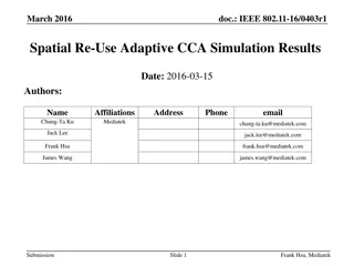 IEEE 802.11-16/0403r1 Spatial Re-Use Adaptive CCA Simulation Results