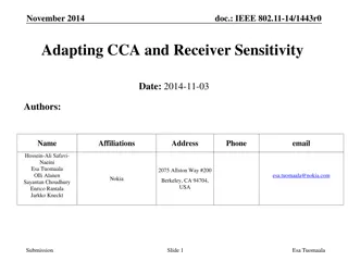 IEEE 802.11-14/1443r0: Adapting CCA and Receiver Sensitivity