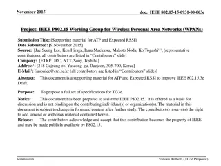 Improving Wireless Personal Area Networks with ATP and Expected RSSI