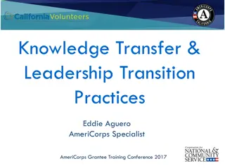 Effective Practices for AmeriCorps Grantee Training and Leadership Transition