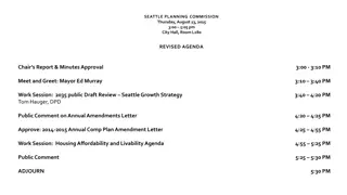 Seattle Planning Commission Meeting Agenda and Growth Strategy Review