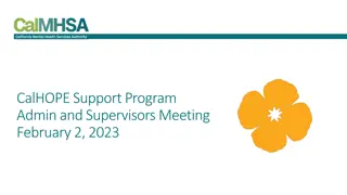 CalHOPE Support Program Administration Meeting Agenda