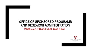 Institutional Review Boards (IRB) and Human Subjects Research