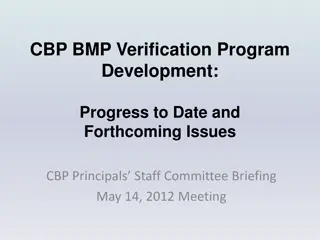 CBP BMP Verification Program Development Progress Overview