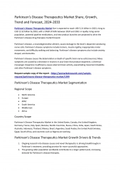 Parkinson’s Disease Therapeutics Market Share, Growth, Trend and Forecast, 2024-