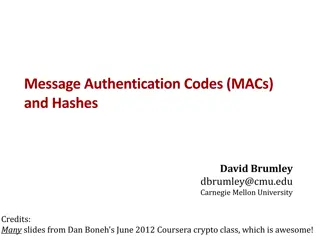 Message Authentication Codes (MACs) and Hashes in Cryptography