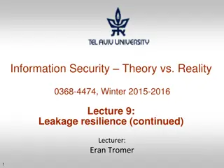 Leakage Resilience and Security Measures in Information Theory