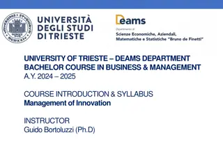 Management of Innovation Course at University of Trieste