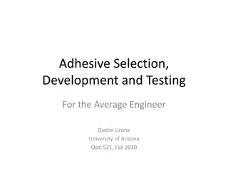 Adhesive Selection and Testing Tutorial for Engineers