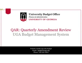Quarterly Amendment Review (QAR) for UGA Budget Management