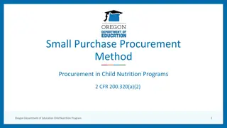 Small Purchase Procurement Methods in Child Nutrition Programs