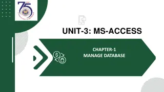 Manage Database with MS-Access: Basics and Functions