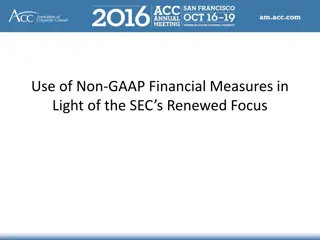 Non-GAAP Financial Measures in SEC Regulations
