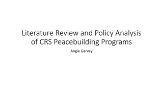 Policy Analysis & Impediments in CRS Peacebuilding Programs