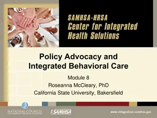 Policy Advocacy and Integration in Behavioral Health