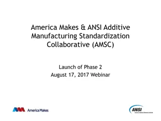 America Makes & ANSI Additive Manufacturing Standardization Collaborative Phase 2 Launch