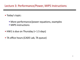 Performance and Power Equations in MIPS Instructions