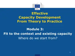 Effective Capacity Development: Fit to the Context and Existing Capacity