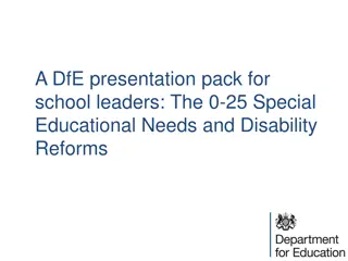 A DfE presentation pack for school leaders: The 0-25 Special Educational Needs and Disability Reforms