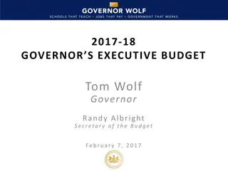 Pennsylvania Governor's Executive Budget & Financial Overview 2017-18