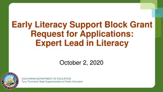 Expert Lead in Literacy: Early Literacy Support Block Grant Details