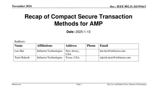 Compact Secure Transaction Methods for AMP Devices