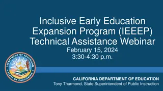 Inclusive Early Education Expansion Program (IEEEP) - Technical Assistance Webinar Details