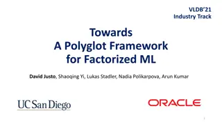 Polyglot Framework for Factorized ML in Industry Track VLDB21