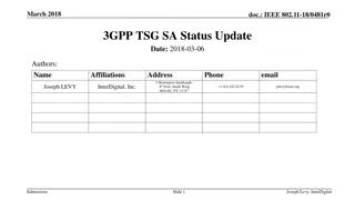Update on 3GPP TSG SA Specifications for WLAN Integration in 5G System