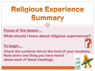 Religious Experiences: Types, Verification, and Impact