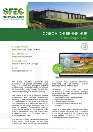 Dingle Peninsula Innovation Hub Driving Sustainable Development