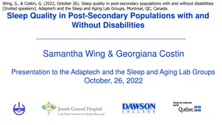 Sleep Quality in Post-Secondary Populations with Disabilities