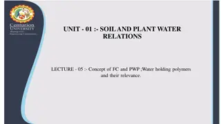 Field Capacity, PWP, and Water Holding Polymers in Soil and Plant Water Relations