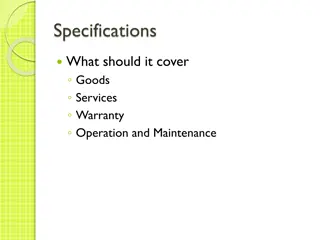 Comprehensive Specifications and Technical Details for Goods and Services