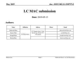 IEEE 802.11 LC MAC Design: Submission Details and PAR Document Overview