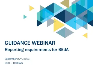 BEdA Reporting Requirements for Career and Training